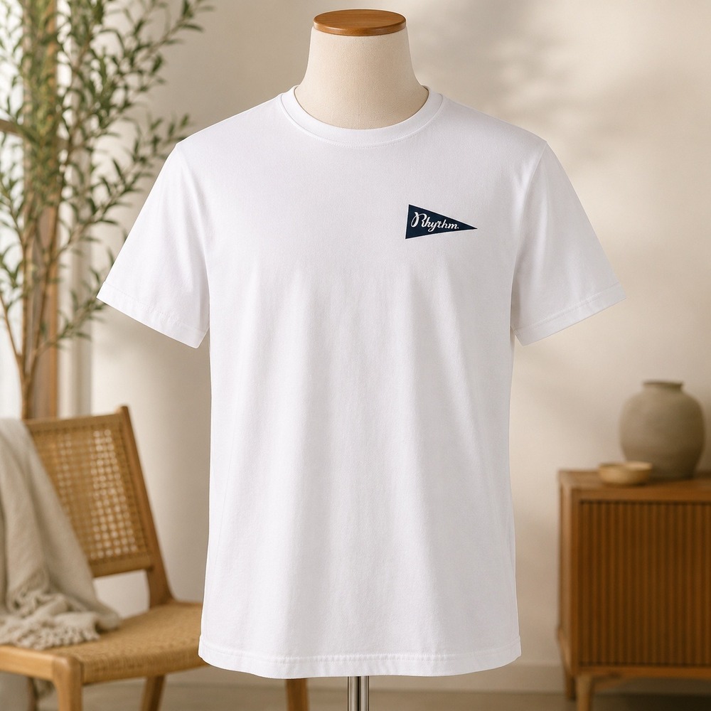 NWOT Pilgrim Surf + Supply T-Shirt XXL White Pennant Logo Graphic Short Sleeve